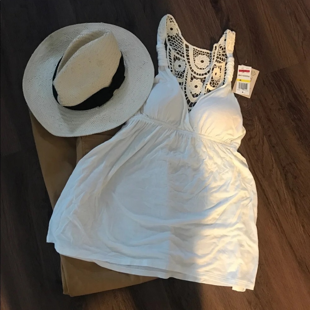 Cream Crochet tank top